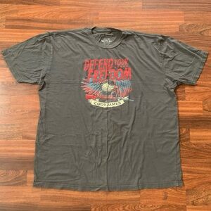 Cody James "Defend Your Freedom" Men’s XXL Graphic T-Shirt Gray Cotton RN 138823